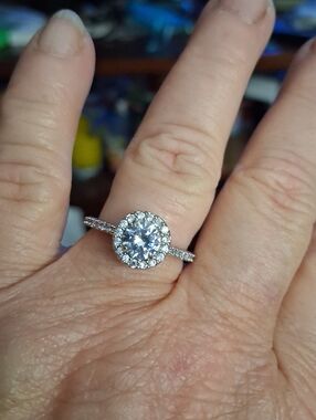 .5 Carat CZ Cluster Engagement Ring in Sterling Silver Size 7